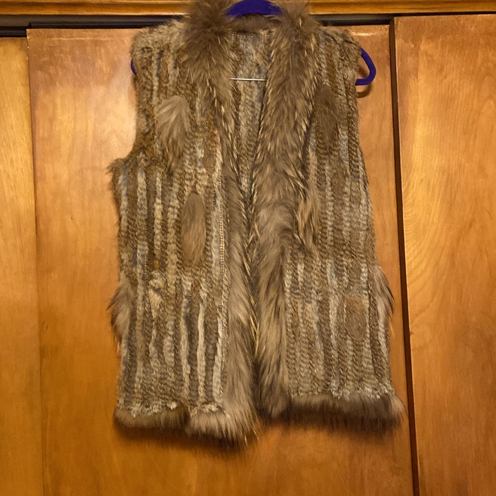 Rabbit fur vest. Size Medium
